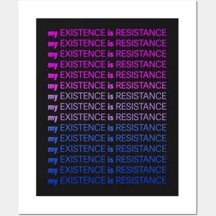 My Existence Is Resistance v1 Bi Pride Posters and Art